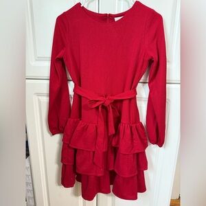 Rare Editions Red Tiered Kids Dress